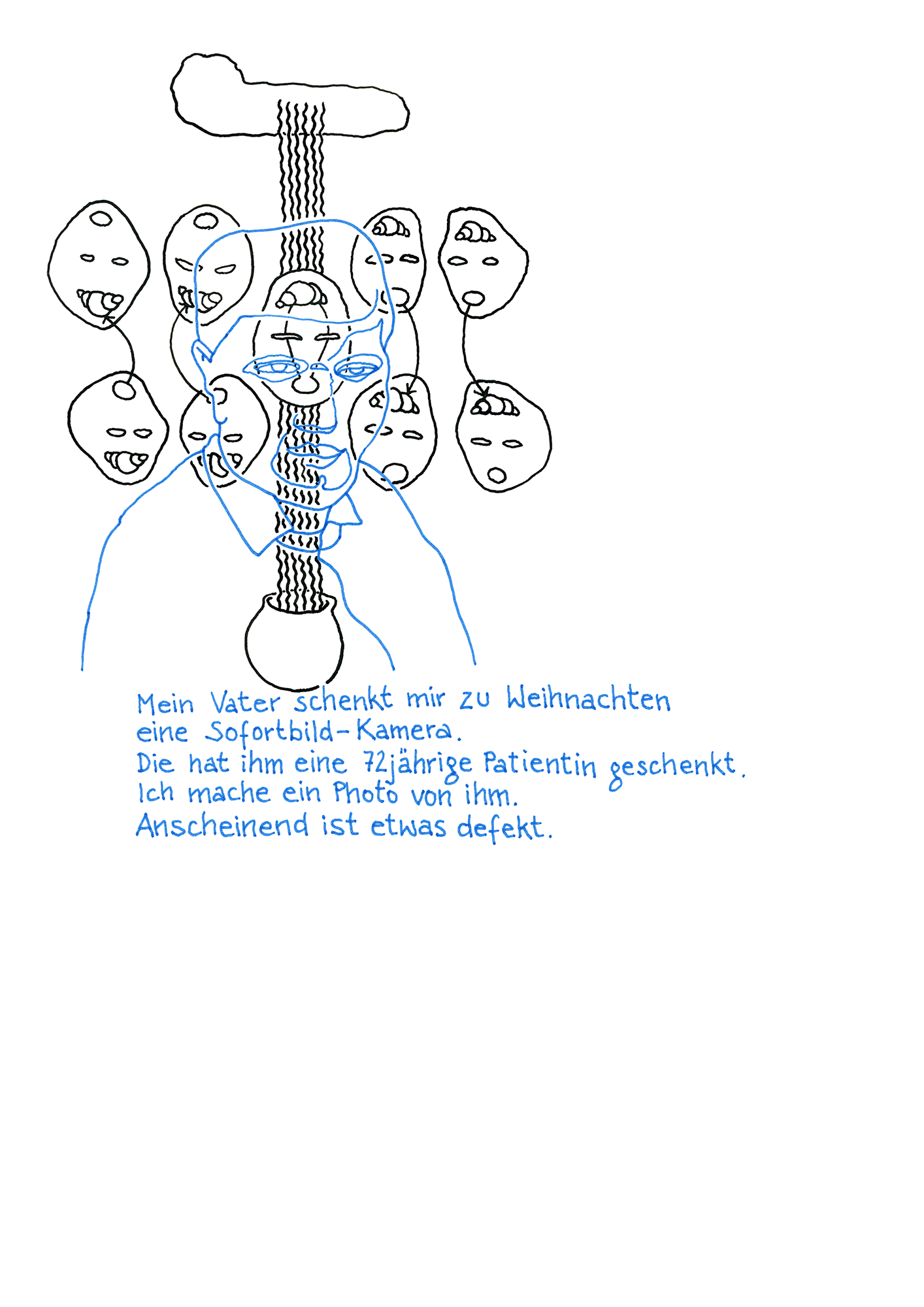 Hannes Kater: Zeichnung aus dem Jahr 1997, Filzstift auf A4 Papier