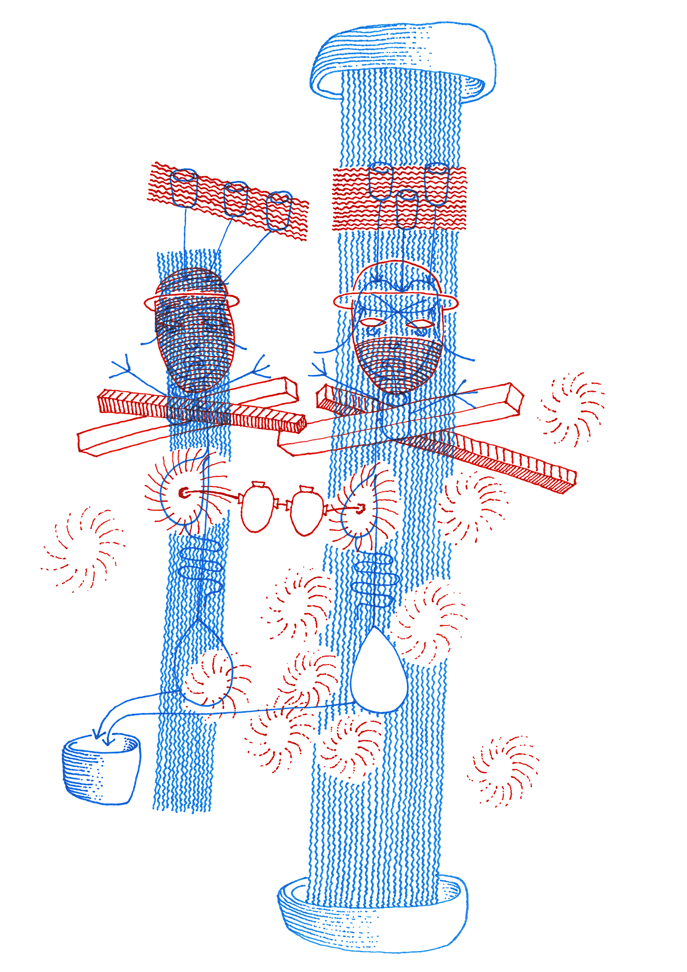 Hannes Kater: Zeichnung aus dem Jahr 1997, Filzstift auf A4 Papier