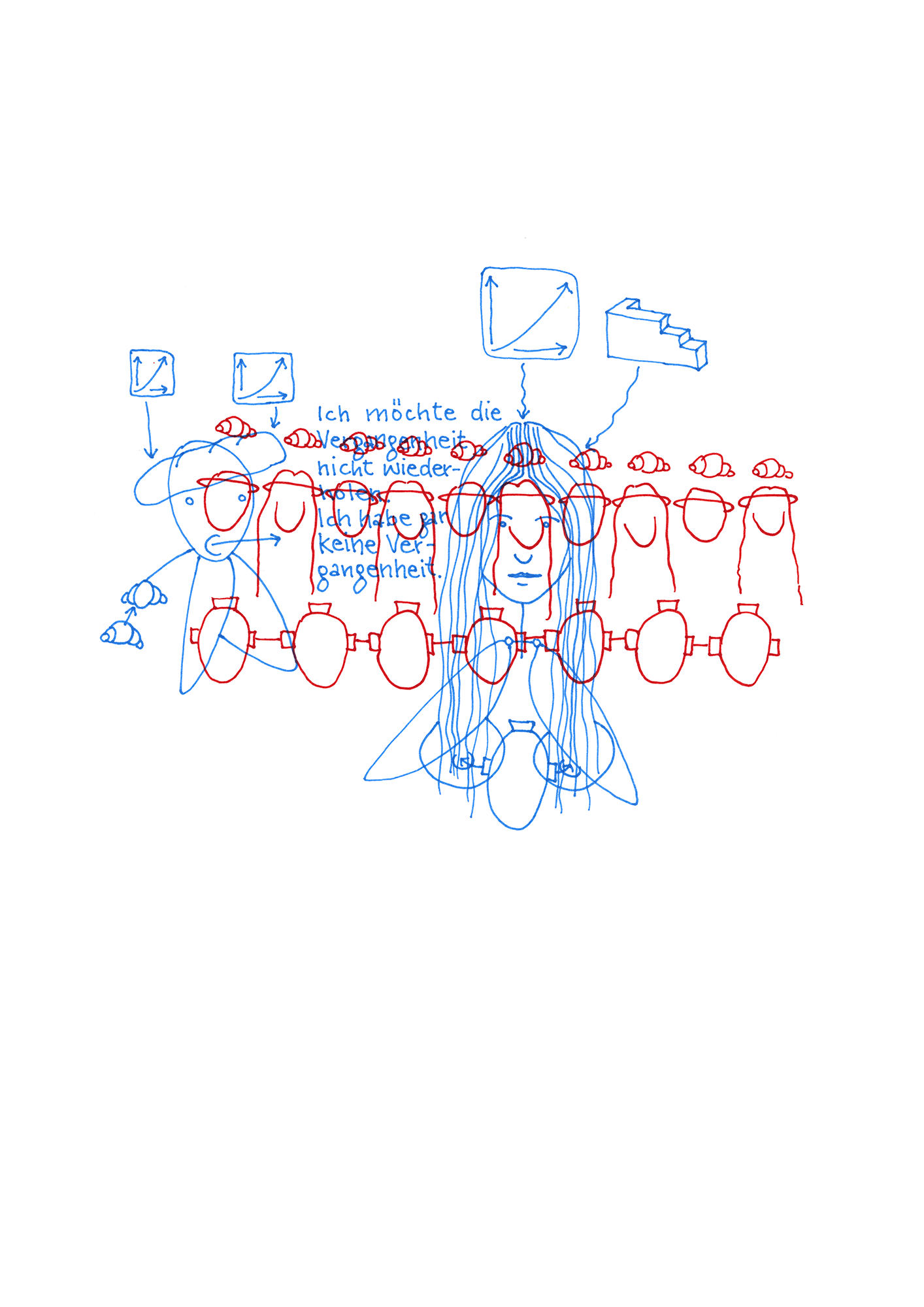 Hannes Kater: Zeichnung aus dem Jahr 1997, Filzstift auf A4 Papier