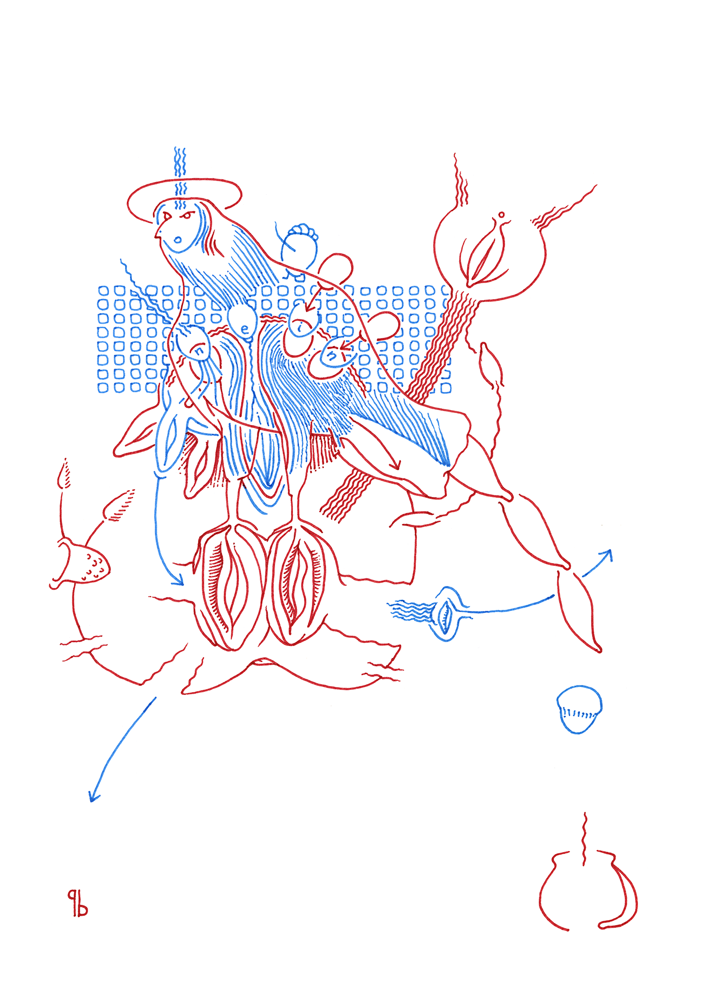 Hannes Kater: Zeichnung aus dem Jahr 2000, Filzstift auf A4 Papier