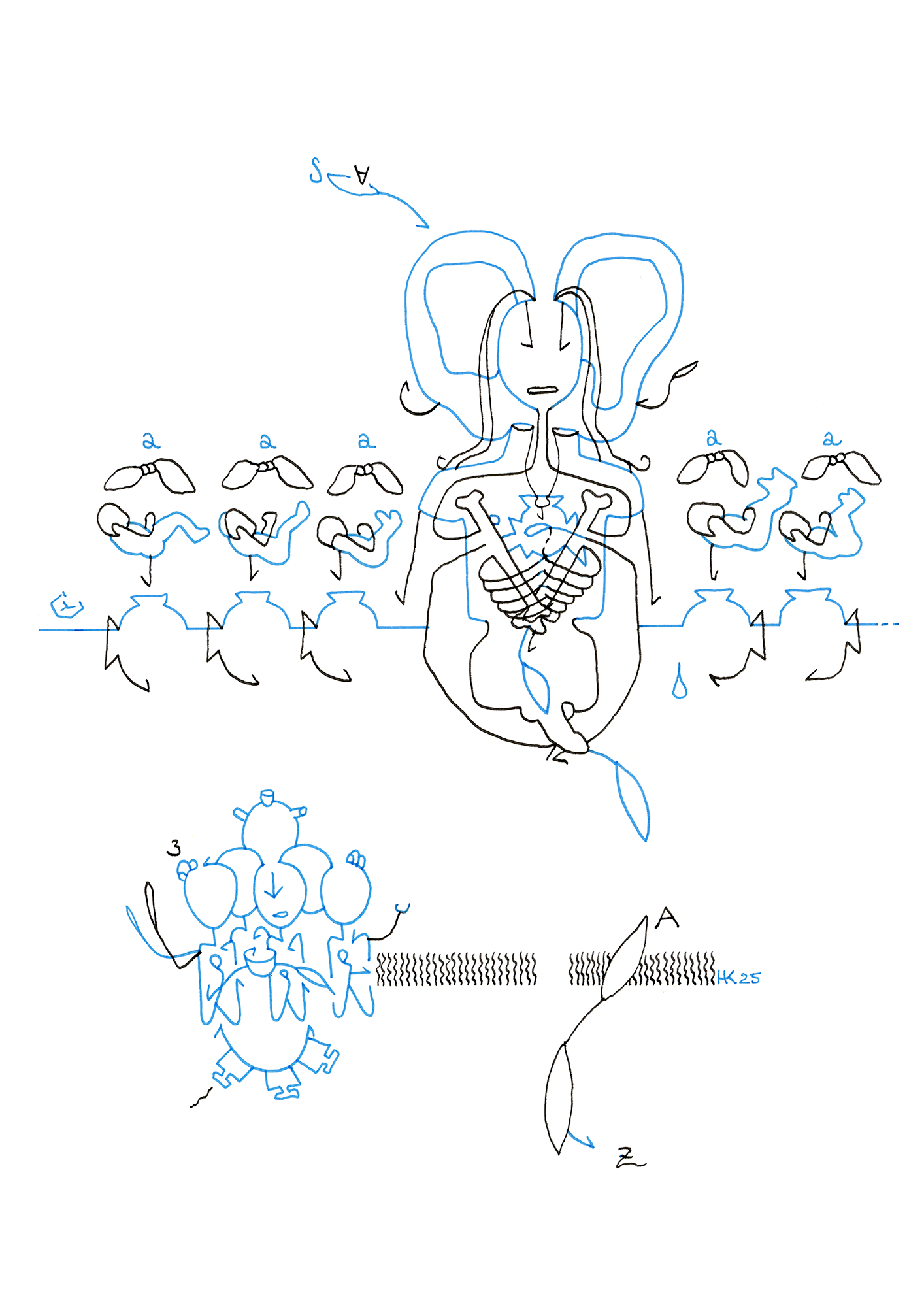 Hannes Kater – Tageszeichnung (Zeichnung/drawing) vom 02.12.2025 (1414 x 2000 Pixel)