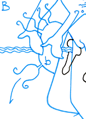 Hannes Kater – Detail einer Zeichnung aus dem März 2025