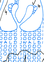 Hannes Kater – Detail einer Zeichnung aus dem April 2025