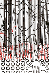 Hannes Kater – Detail einer Zeichnung aus dem April 2025