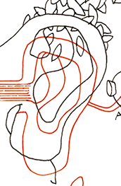 Hannes Kater – Detail einer Zeichnung aus dem Mai 2025