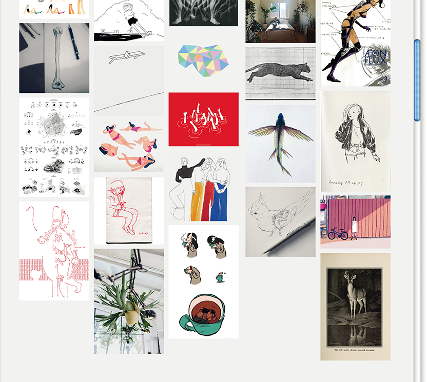 Beispiel einer rebloggten Zeichnung von Hannes Kater: Sreenshot einer Ansicht eines Tumblr-Archivs 2015