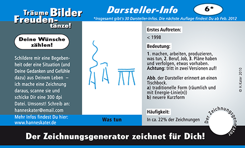 Hannes Kater: Auftragskärtchen *06 Was tun, Version von 2010