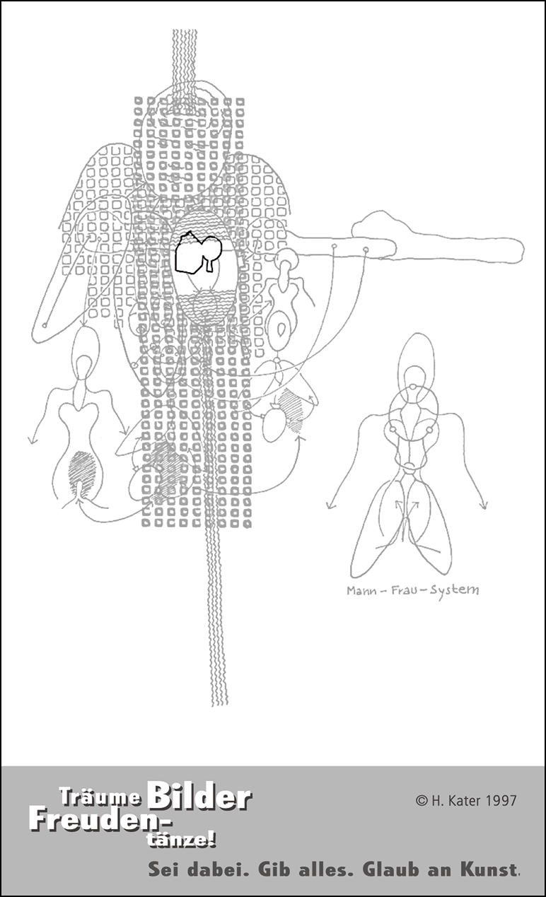 Hannes Kater: Auftragskärtchen *04 Haus-Baum, Version von 1997