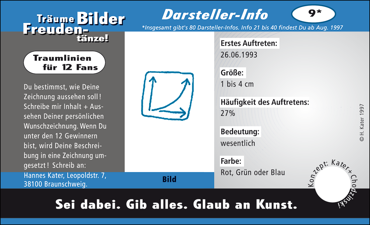 Hannes Kater: Auftragskärtchen *09 Bild, Vorderseite, Version von 1997
