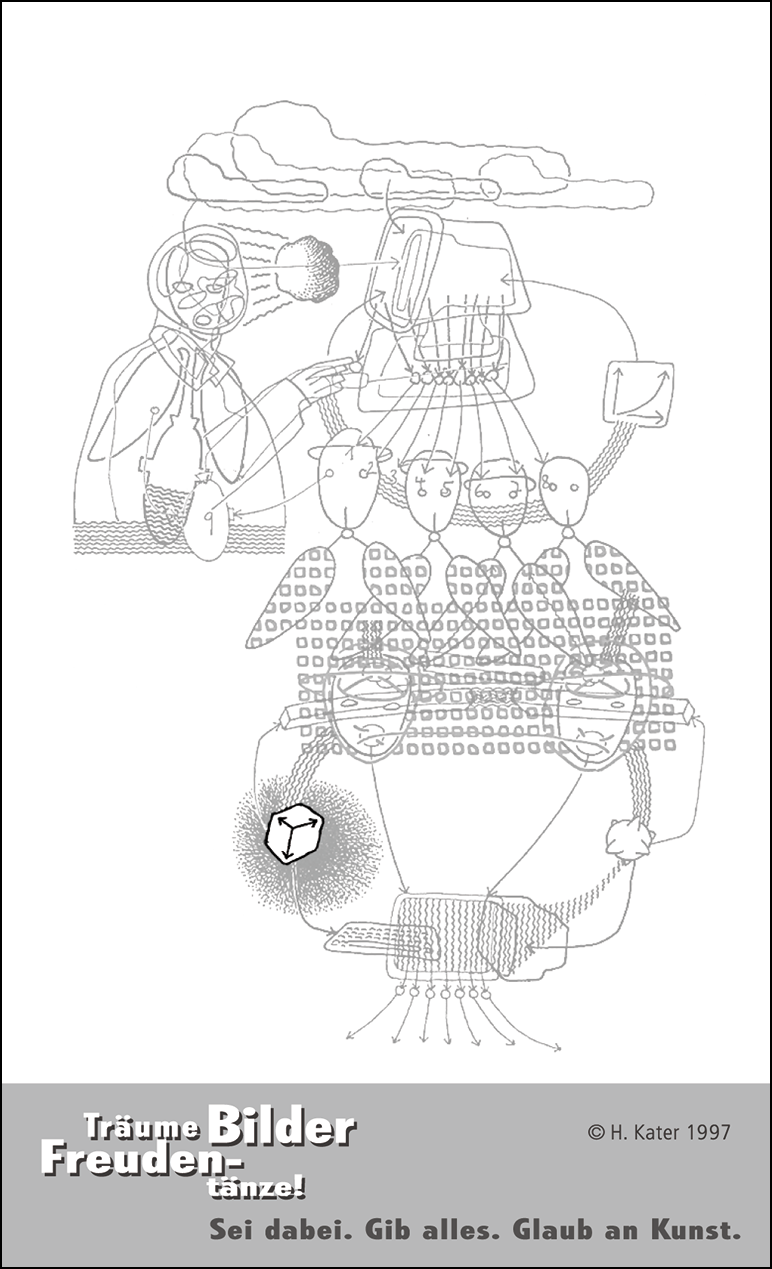 Hannes Kater: Auftragskärtchen *10 Plastik, Rückseite, Version von 1997
