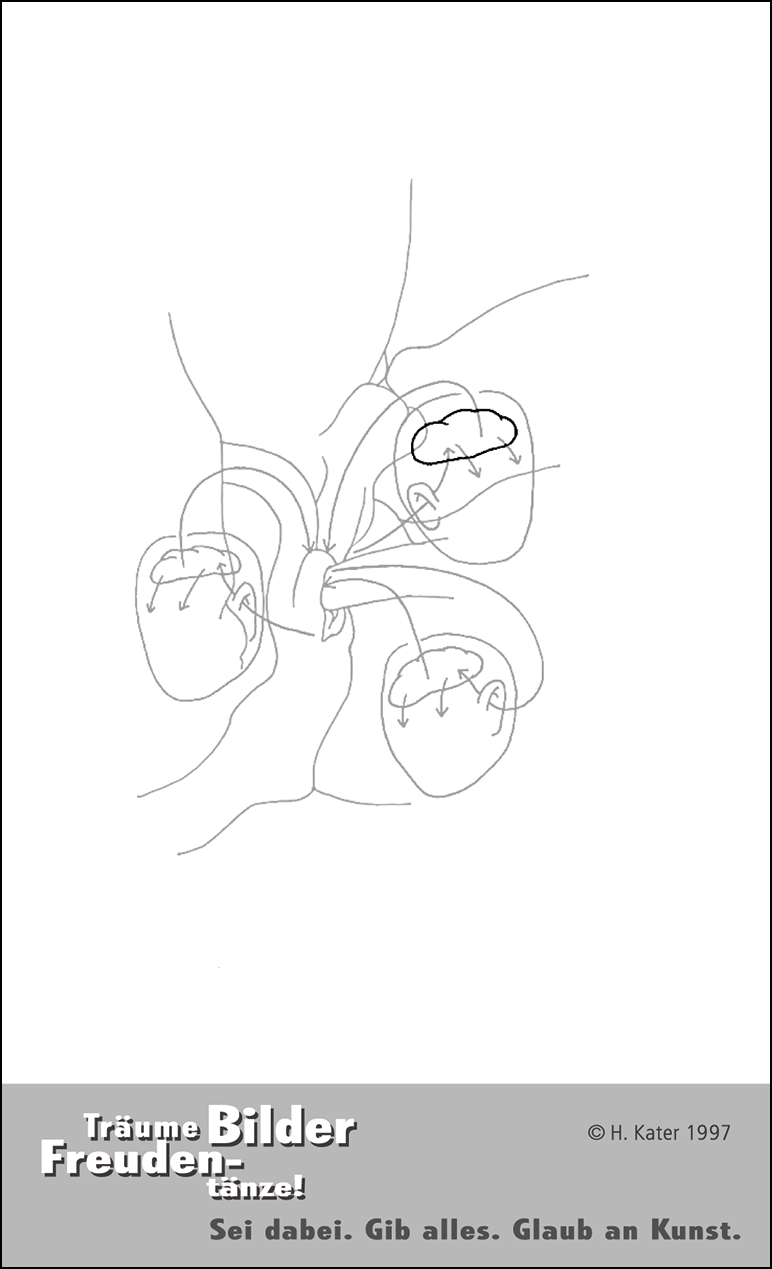 Hannes Kater: Auftragskärtchen *12 Großes Hirn, Rückseite, Version von 1997