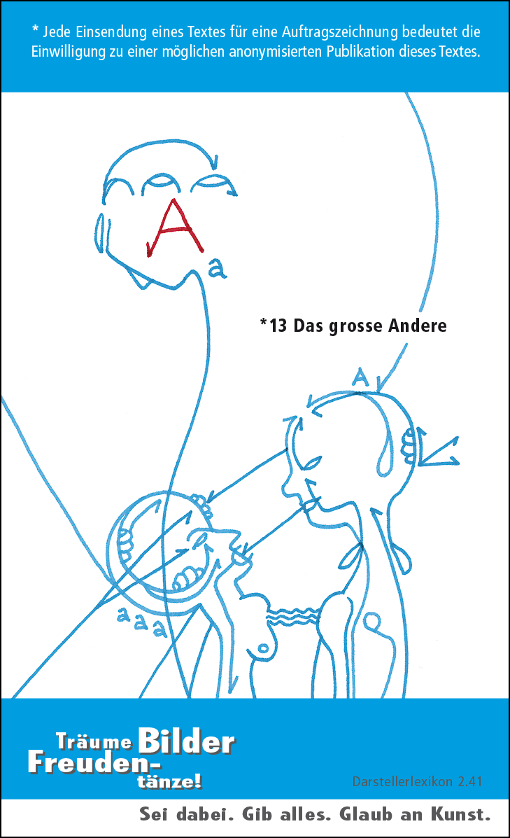 Hannes Kater: Auftragskärtchen *13 Das grosse Andere, Rückseite, Version von 2010