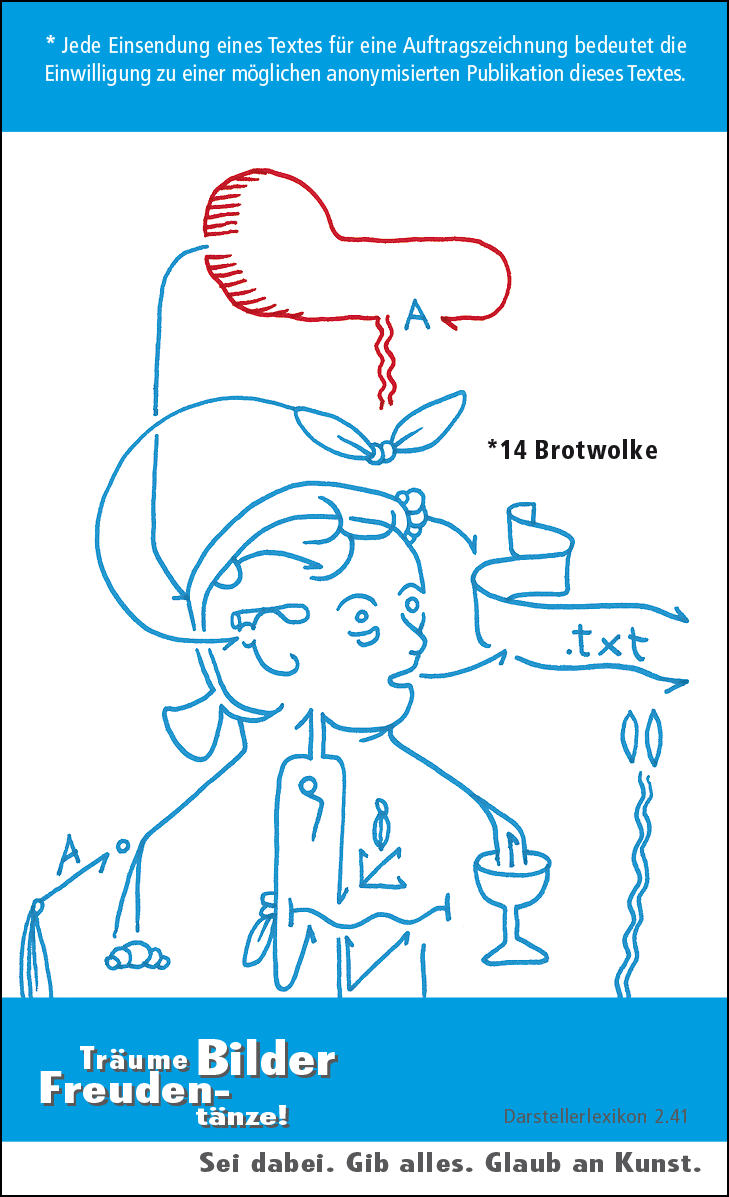 Hannes Kater: Auftragskärtchen *14 Brotwolke, Rückseite, Version von 2010