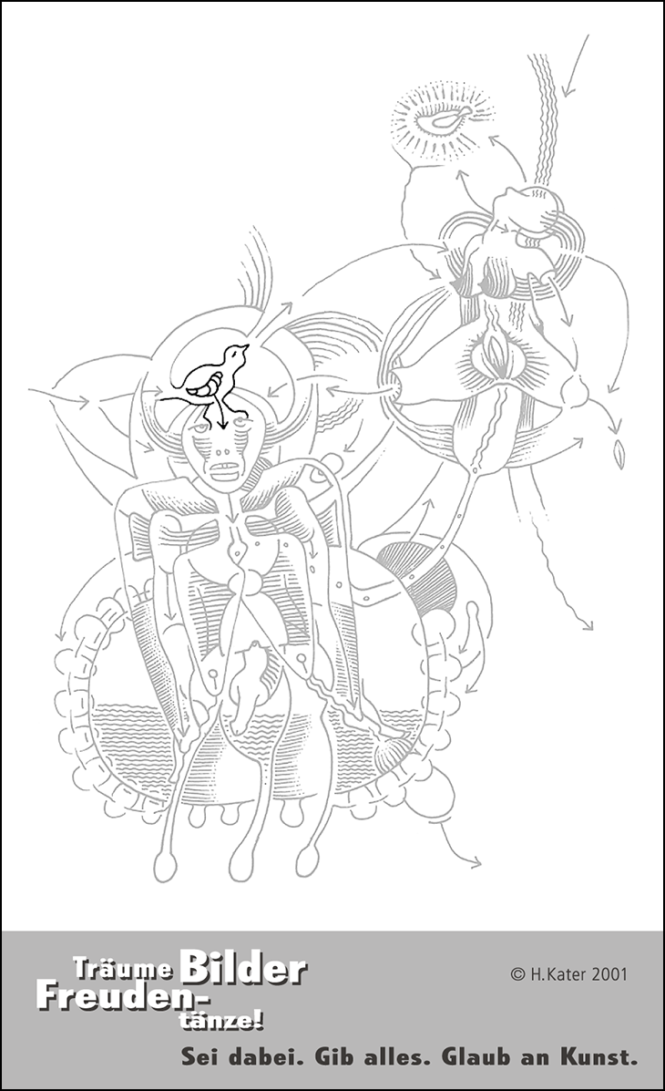 Hannes Kater: Auftragskärtchen *16 Vogelhirn, Version von 2001