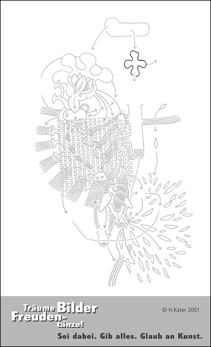 Hannes Kater: Auftragskärtchen *18 4er, Rückseite, Version von 2001