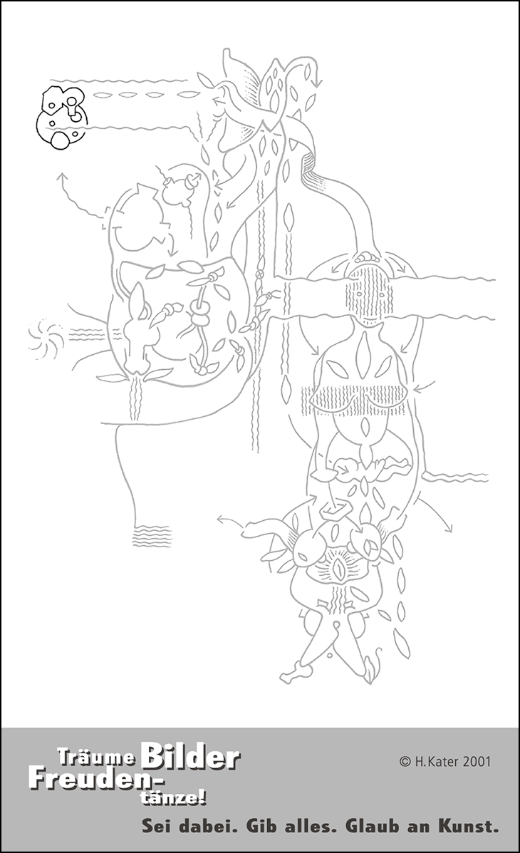 Hannes Kater: Auftragskärtchen *20 Alltagswelt, Rückseite, Version von 2001