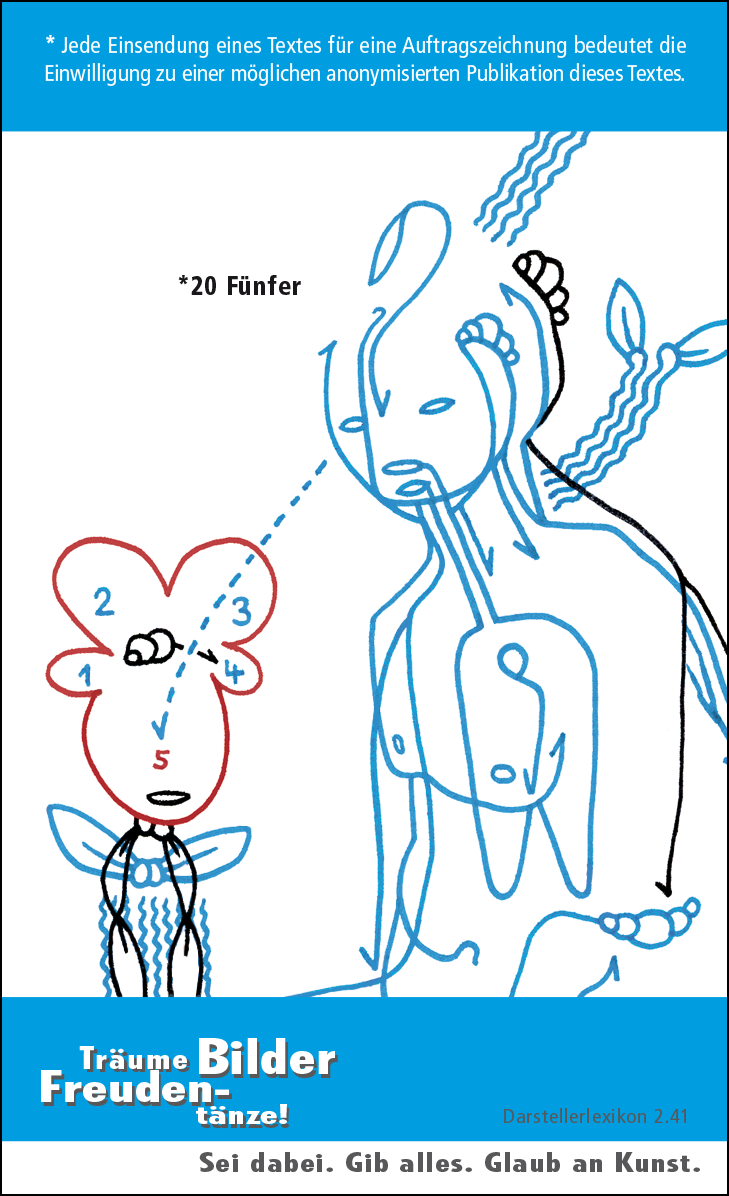 Hannes Kater: Auftragskärtchen *20 Fünfer, Rückseite, Version von 2010