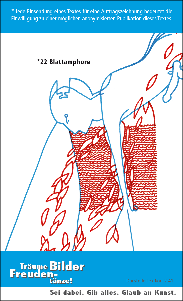 Hannes Kater: Auftragskärtchen *22 Blattamphore, Rückseite, Version von 2010